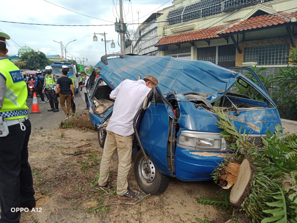 Dua Mobil Tertimpa Pohon Tumbang di By Pass Cianjur, Satu Orang Luka Berat