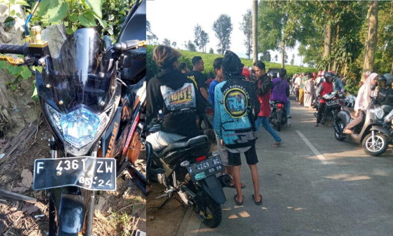 Kecelakaan menewaskan pengendara Satria FU di Desa Tegallega, Kecamatan Warungkondang, Kabupaten Cianjur pada Rabu 21 April 2021 sore hari ini.