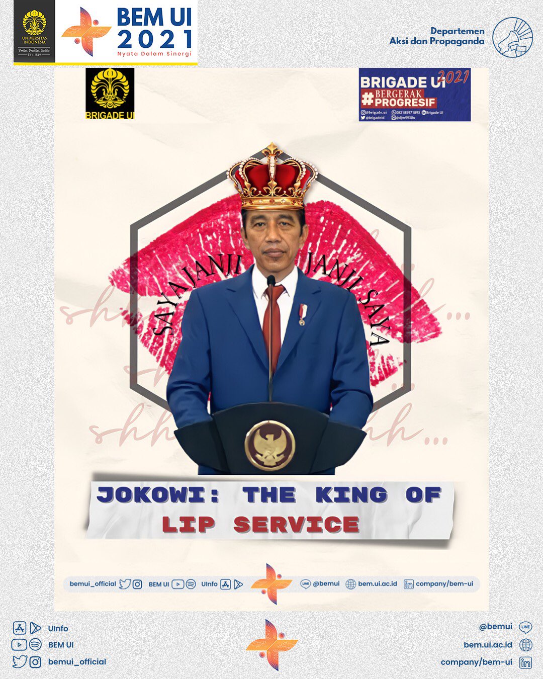 Heboh! BEM UI Berikan Julukan pada Jokowi King of Lip Service, Apa Maknanya?