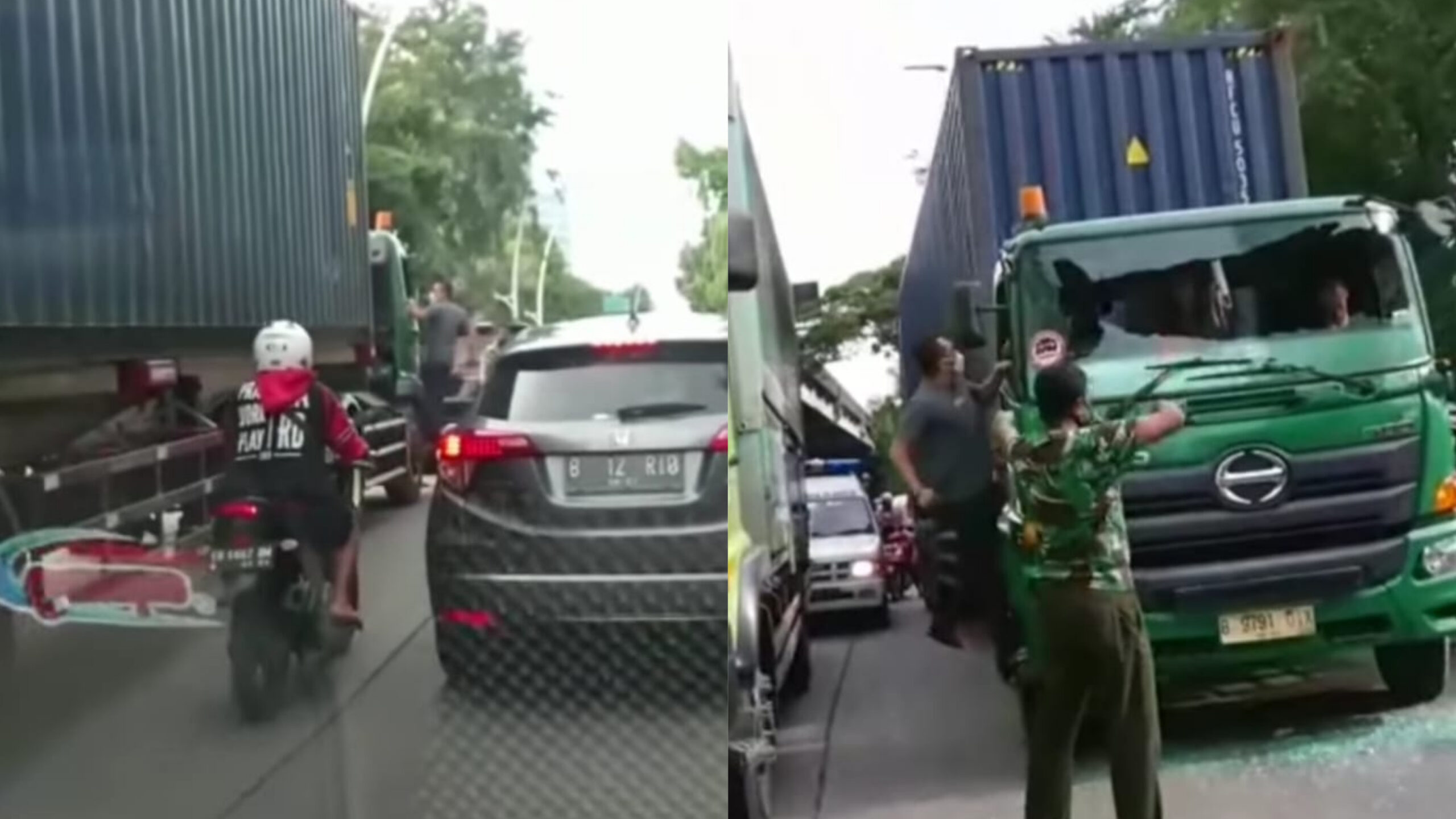 Viral! Begini Kronologis Pengemudi Pajero Aniaya dan Rusak Truk Kontainer di Jakarta