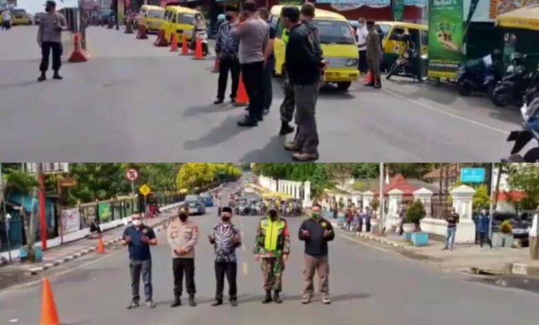 Satgas Covid-19 Kecamatan Cipanas Gencar Tegakkan PPKM Darurat di Depan Pasar