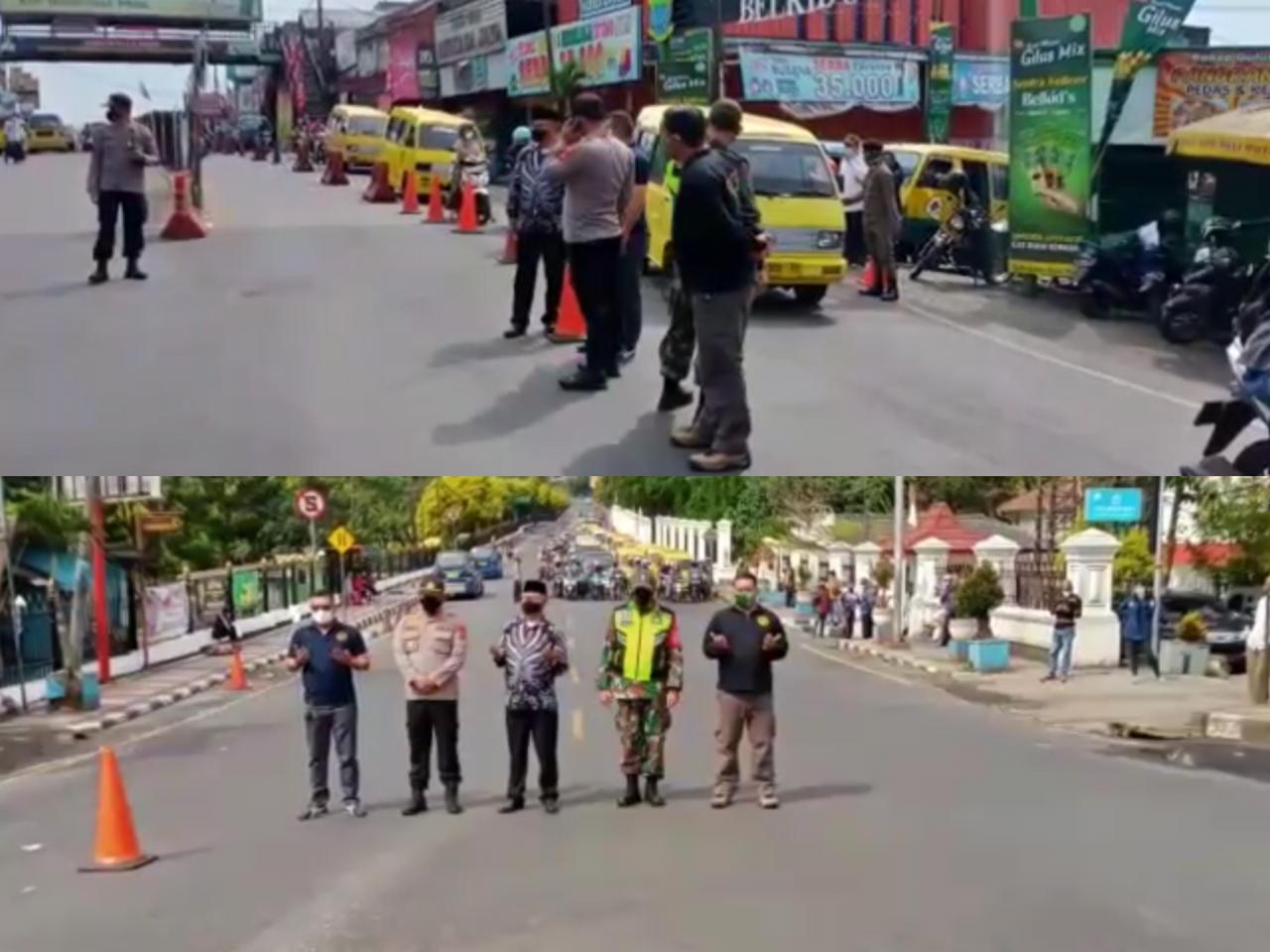 Satgas Covid-19 Kecamatan Cipanas Gencar Tegakkan PPKM Darurat di Depan Pasar