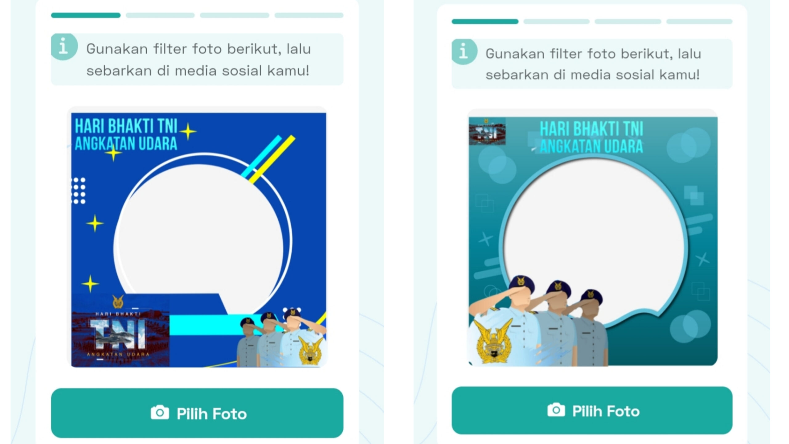 Berikut Bingkai Foto Twibbon Hari Bhakti TNI Angkatan Udara/AU