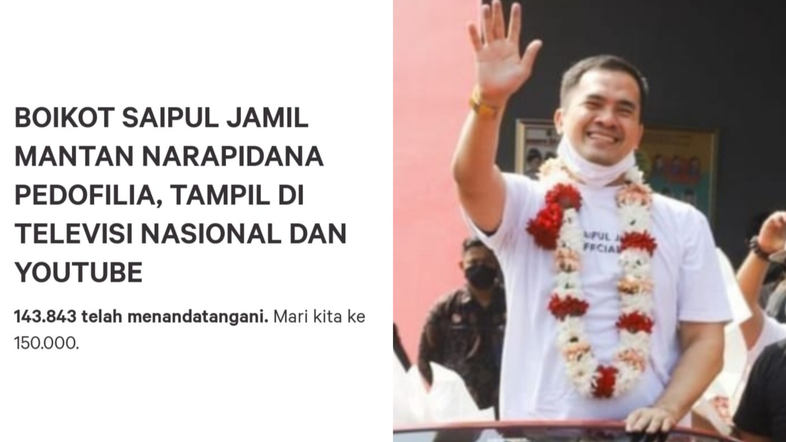 Boikot Saiful Jamil Trending, Warganet Ramai Isi Petisi di change.org