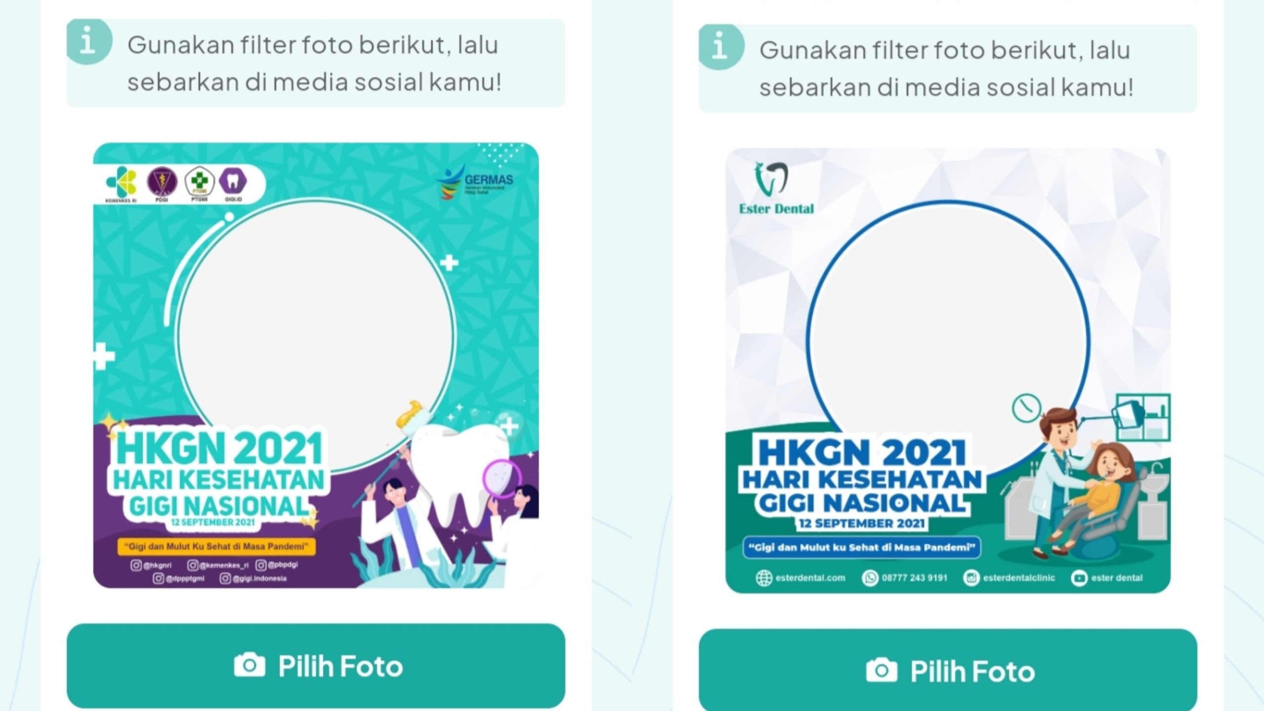 Kumpulan Bingkai Foto Twibbon Hari Kesehatan Gigi dan Mulut Nasional (HKGN) 2021