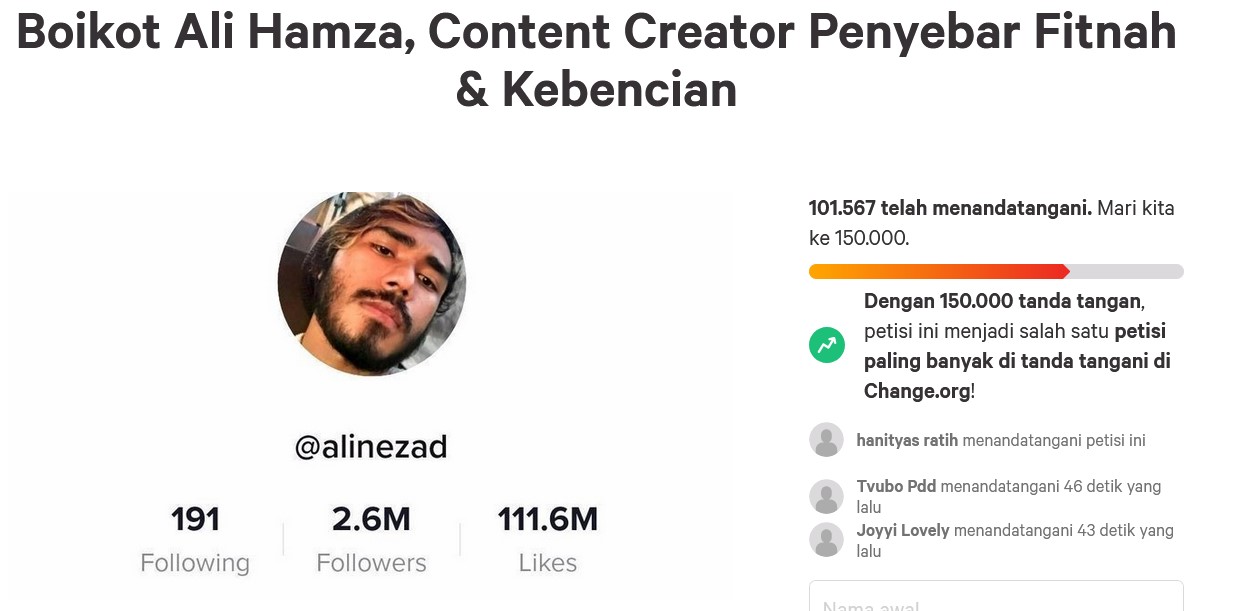 Petisi Boikot Ali Hamza Trending, KPopers: Provokator