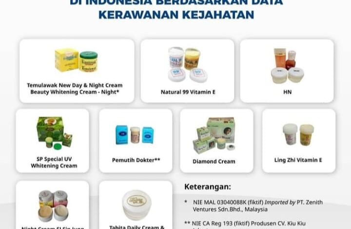 BPOM Rilis Kosmetik Bermerkuri, Banyak dari Produk Terkenal, Lho!