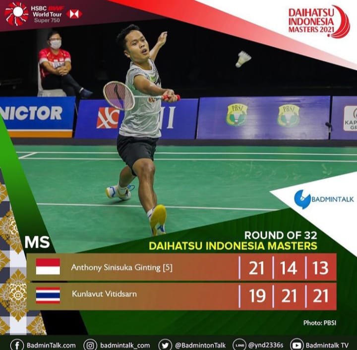 Hasil Daihatsu Indonesia Masters 2021: Wakil Indonesia Banyak yang Tumbang