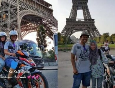 Heboh! Aksi Suami Istri Pergi ke Paris Naik Motor Bikin Warganet Iri