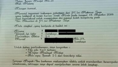 Cara membuat surat lamaran kerja