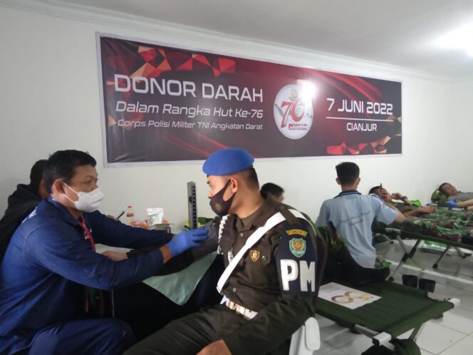 
 HUT ke-76, POMAD Cianjur Gelar Donor Darah