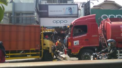 Kecelakaan, Truk Pertamina Tabrakan di Ciranjang Cianjur
