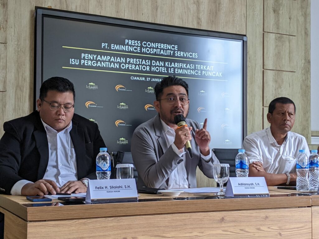 PT EHS Tetap Jadi Operator Hotel Le Eminence Puncak Dengan Kinerja Dan Pencapaian Terbaik