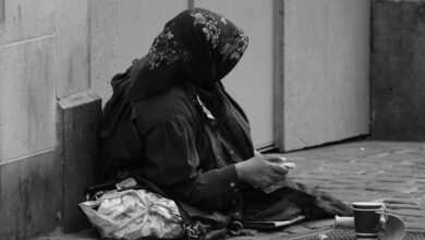 begging, woman, poverty