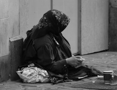 begging, woman, poverty