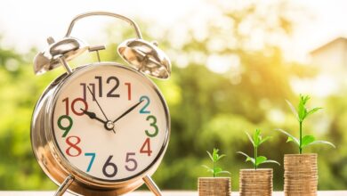 clock, money, growth