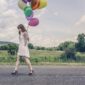 happy birthday, balloons, girl