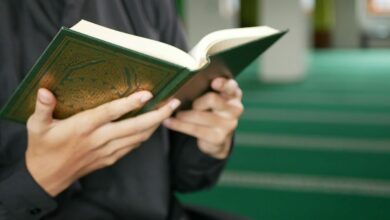 man reading book