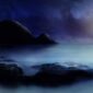 sea, rock, moon