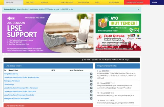 
					LPSE Cianjur: Sistem Pengadaan Barang dan Jasa di Kabupaten Cianjur