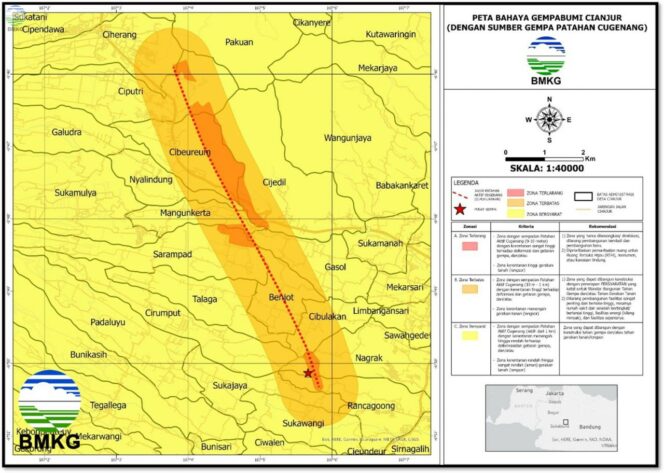 
 Pusat sesar patahan gempa Cianjur, Foto : ist