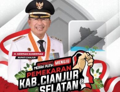 Bupati Cianjur H Herman Suherman, berkemah di titik nol KM CDOB Cianjur Selatan (Cisel)