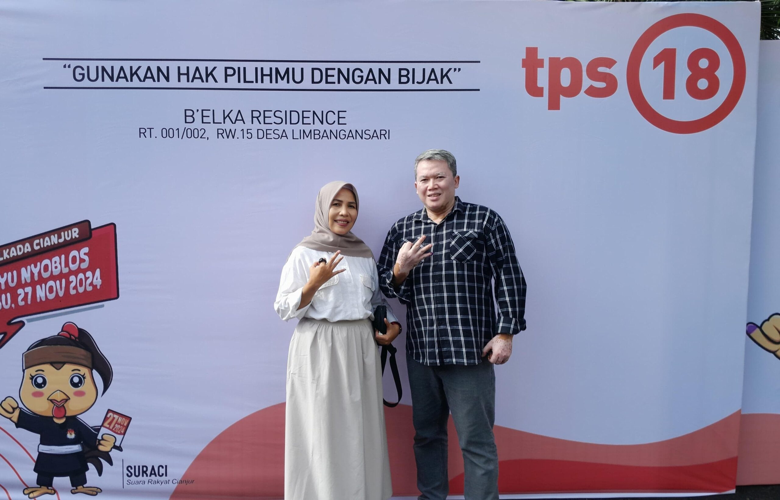 Cawabup Nomor Urut 3, Efa Fatimah, Gunakan Hak Pilih di Belka Regency