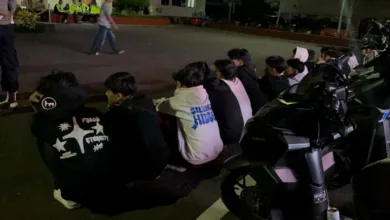 Polres Cianjur mengamankan puluhan pelajar yang melakukan konvoi di Jalan Lingkar Selatan.