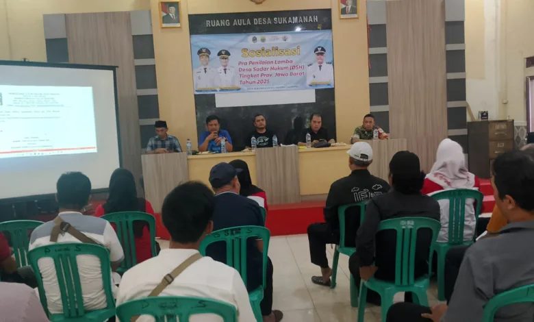 Desa Sukamanah Cianjur berpartisipasi dalam sosialisasi pra penilaian seleksi Desa Sadar Hukum Jabar 2025.