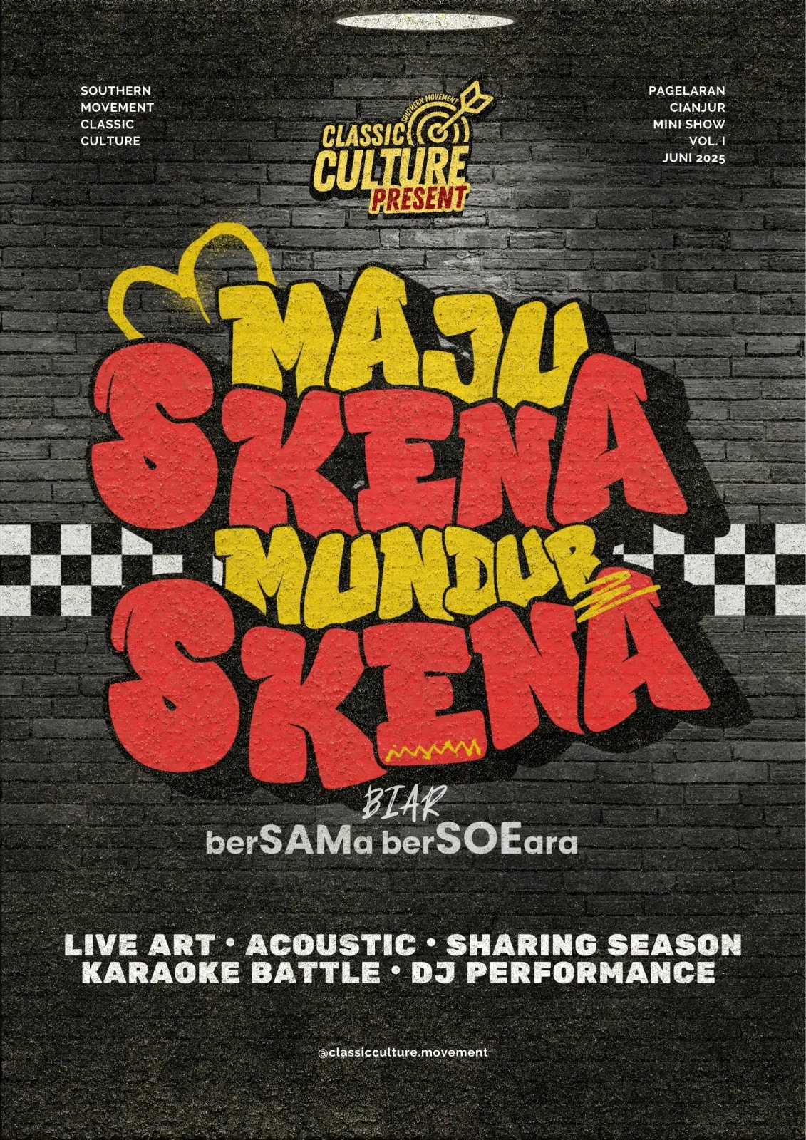 Southern Movement Classic Culture Gelar Pagelaran "Maju Skena Mundur Skena" di Cianjur, Perkuat Solidaritas Seniman Lokal