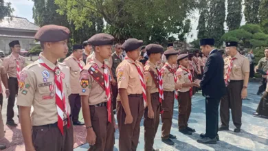 Bupati Cianjur Muhammad Wahyu Ferdian resmi melepas keberangkatan 50 peserta Jambore Daerah (Jamda) Kontingen Kwartir Cabang (Kwarcab) Gerakan Pramuka Cianjur