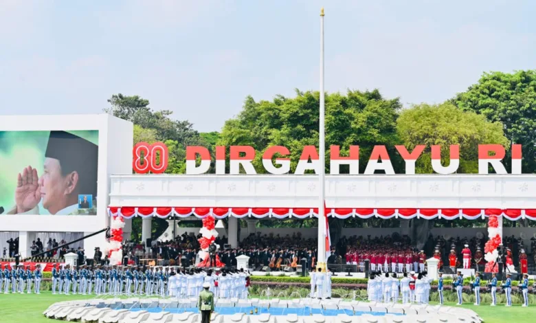 Suasana pelaksanaan Upacara Peringatan Detik-Detik Proklamasi di Istana Merdeka, Minggu (17/08). (Foto: BPMI Setpres)