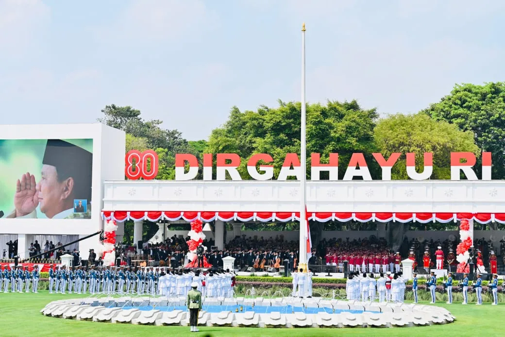 Suasana pelaksanaan Upacara Peringatan Detik-Detik Proklamasi di Istana Merdeka, Minggu (17/08). (Foto: BPMI Setpres)