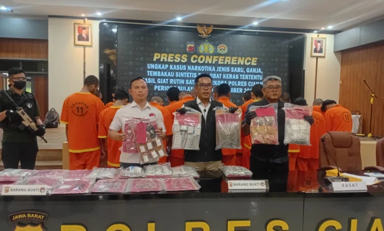 Polres Cianjur Ungkap 40 Kasus Narkotika dan Obat Terlarang, 53 Tersangka Diringkus