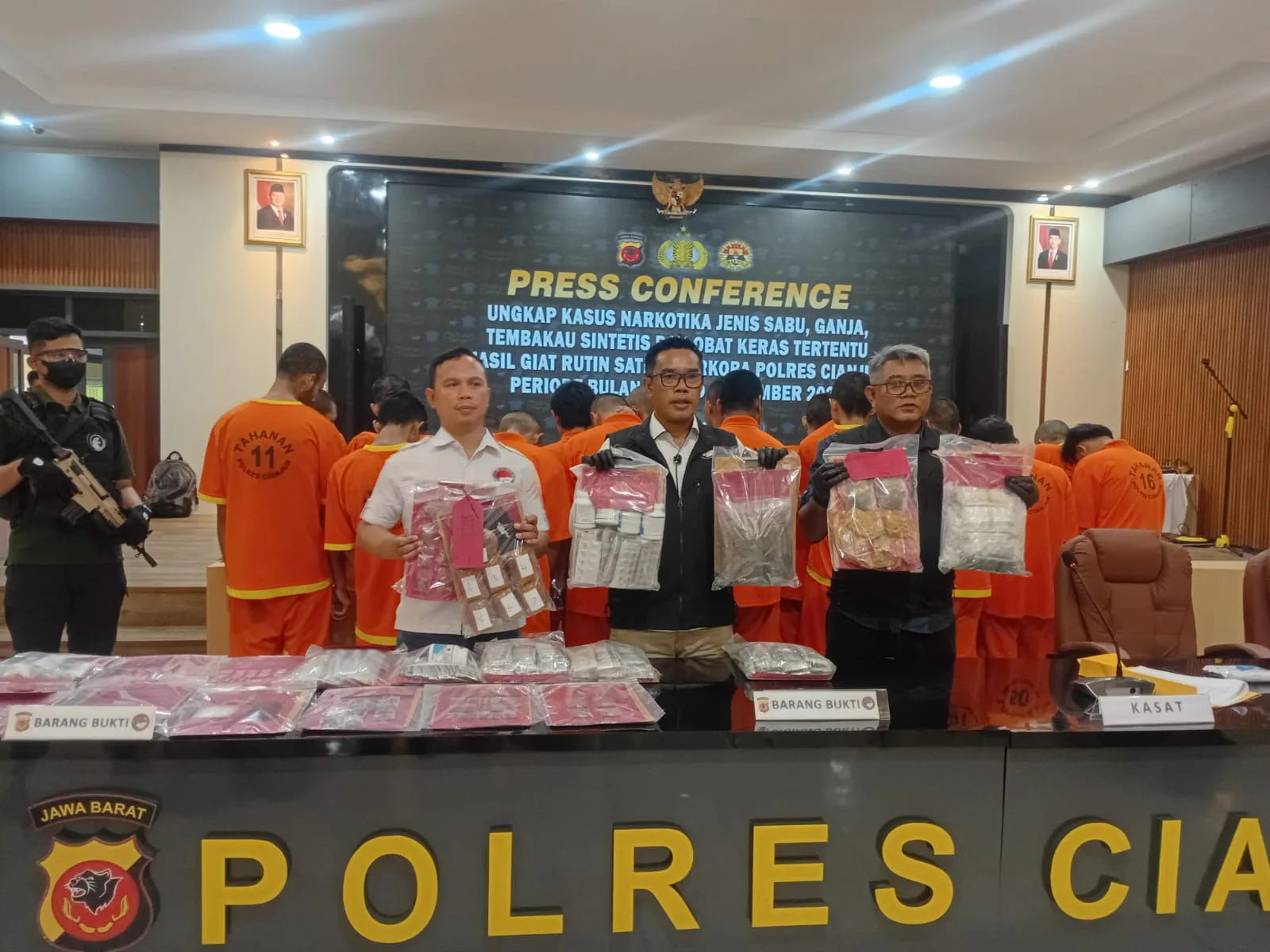 Polres Cianjur Ungkap 40 Kasus Narkotika dan Obat Terlarang, 53 Tersangka Diringkus