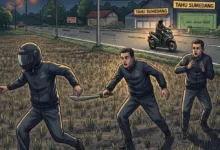 Begal Gagal Rampas Motor di Cijedil, Pelaku Begal Kejar Korban Hingga ke Sawah