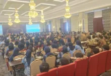 Suasana Bimbingan Teknis (Bimtek) Penjamah Makanan Satuan Pelayanan Pemenuhan Gizi (SPPG) yang diikuti 800 peserta di Hotel Gino Feruci, Cianjur.