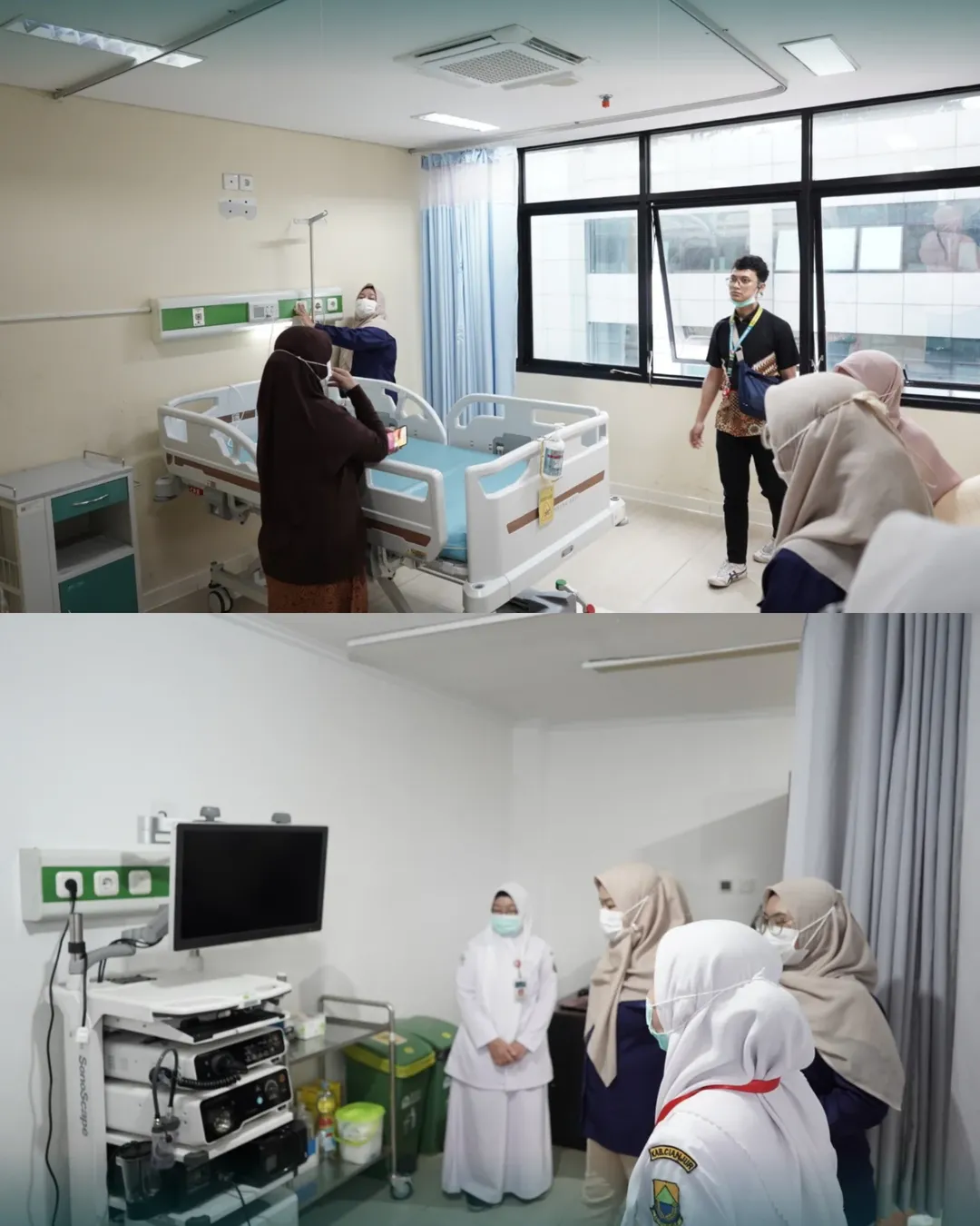Sejumlah petugas meninjau fasilitas laboratorium dan ruang perawatan pasien di RSUD Cimacan.