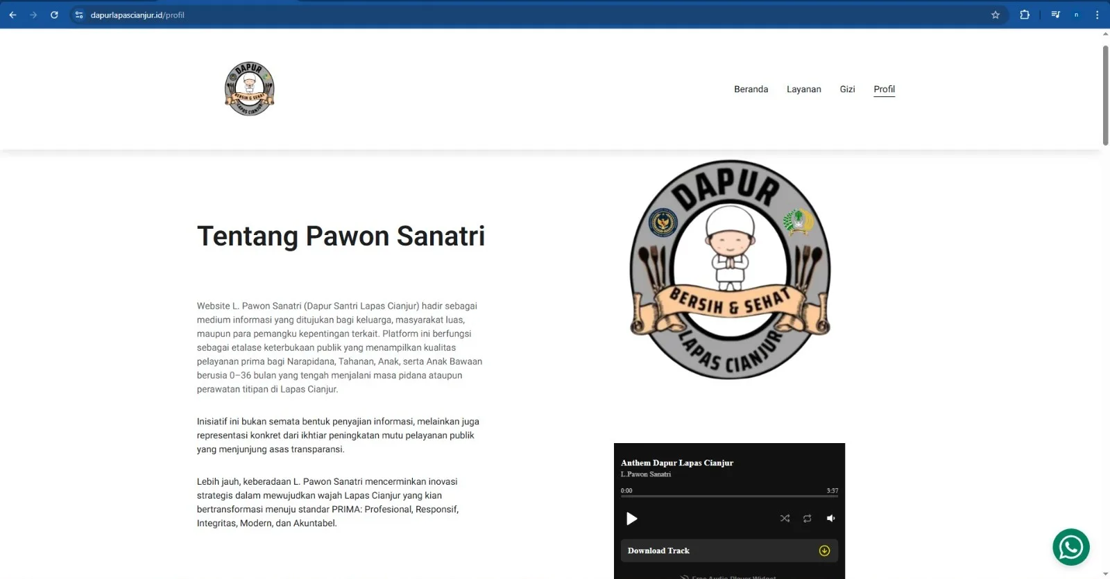 Inovasi Lapas Cianjur, Publik Kini Bisa Awasi Kualitas Makanan Narapidana via Website