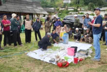 Peserta Program Pemberdayaan Masyarakat Subjek Reforma Agraria mengikuti praktik pembuatan silase pakan ternak di Kabupaten Cianjur.
