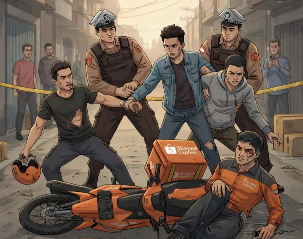 Pengeroyokan kurir paket di Cianjur berhasil diringkus Polisi kurang dari 24 jam setelah kejadian. Satu pelaku sempat buron sebelum akhirnya diamankan. Foto: Ilustrasi