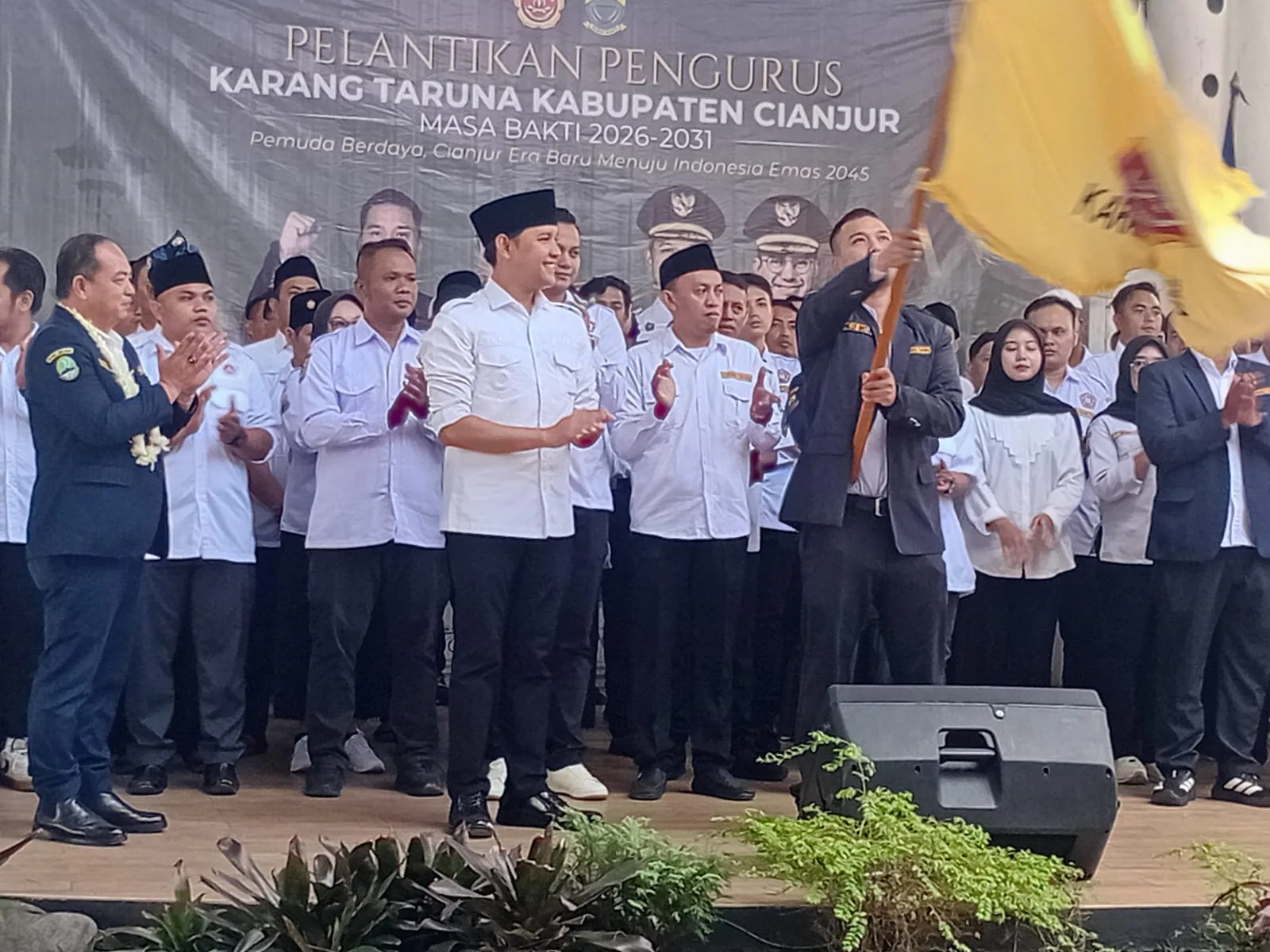 Pelantikan Pengurus Karang Taruna Kabupaten Cianjur masa bakti 2026–2031 di Pancaniti Pendopo Cianjur, Sabtu (31/1/2026). Foto: Fauzi/Cianjur Update