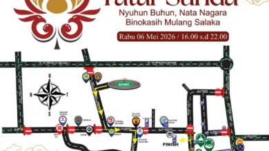 Rekayasa lalu lintas diberlakukan di sejumlah ruas jalan protokol di Cianjur pada Rabu (6/5/2026) sore untuk mendukung kirab budaya Milangkala Tatar Sunda. Penutupan dimulai pukul 16.00 WIB hingga selesai. Foto: Istimewa