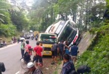 Bus Marita Cianjur-Jakarta Alami Kecelakaan di Cugenang, Puluhan Penumpang Dibawa ke Puskesmas