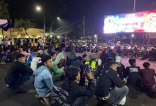 Petugas Polres Cianjur melakukan razia besar-besaran pasca perayaan kemenangan Persib Bandung, Sabtu malam (23/5/2026). Foto: Istimewa